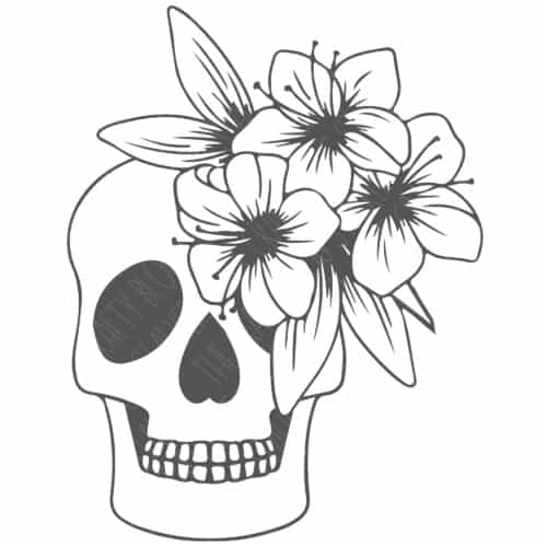 Flower skull svg, Floral skull svg, Skull cut file By Pretty Meerkat
