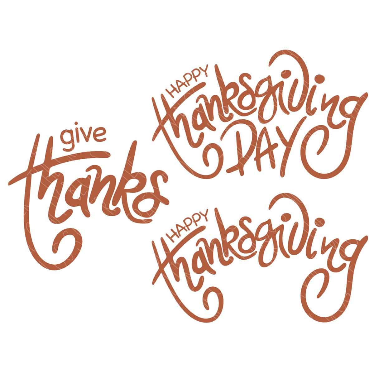 SVG Cut File Bundle: Give Thanks, Happy Thanksgiving Day.