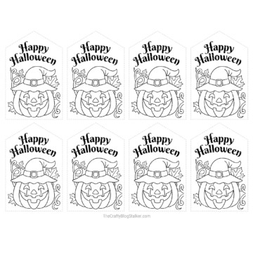 Halloween Colorable Tags