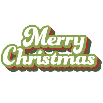 Layered SVG Cut File: Merry Christmas in a retro style.