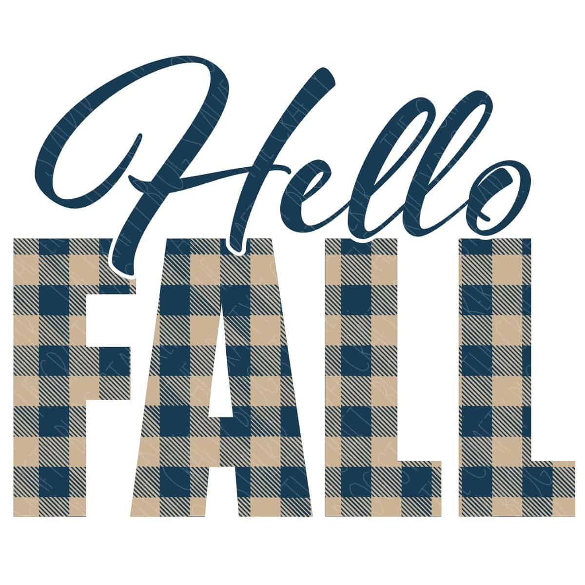 Layered PlaidSVG Cut File: Hello Fall.