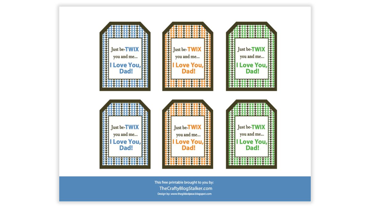 Printable Father's Day gift tags with the phrase 