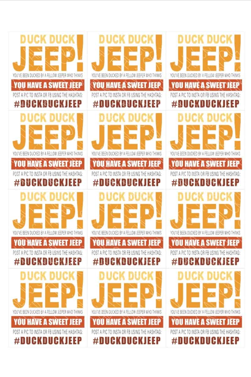 Free Printable Duck Duck Jeep Tags Pdf