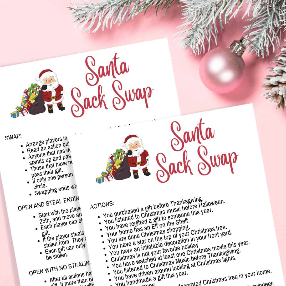 Christmas Gift Exchange Game Printable Christmas Game 