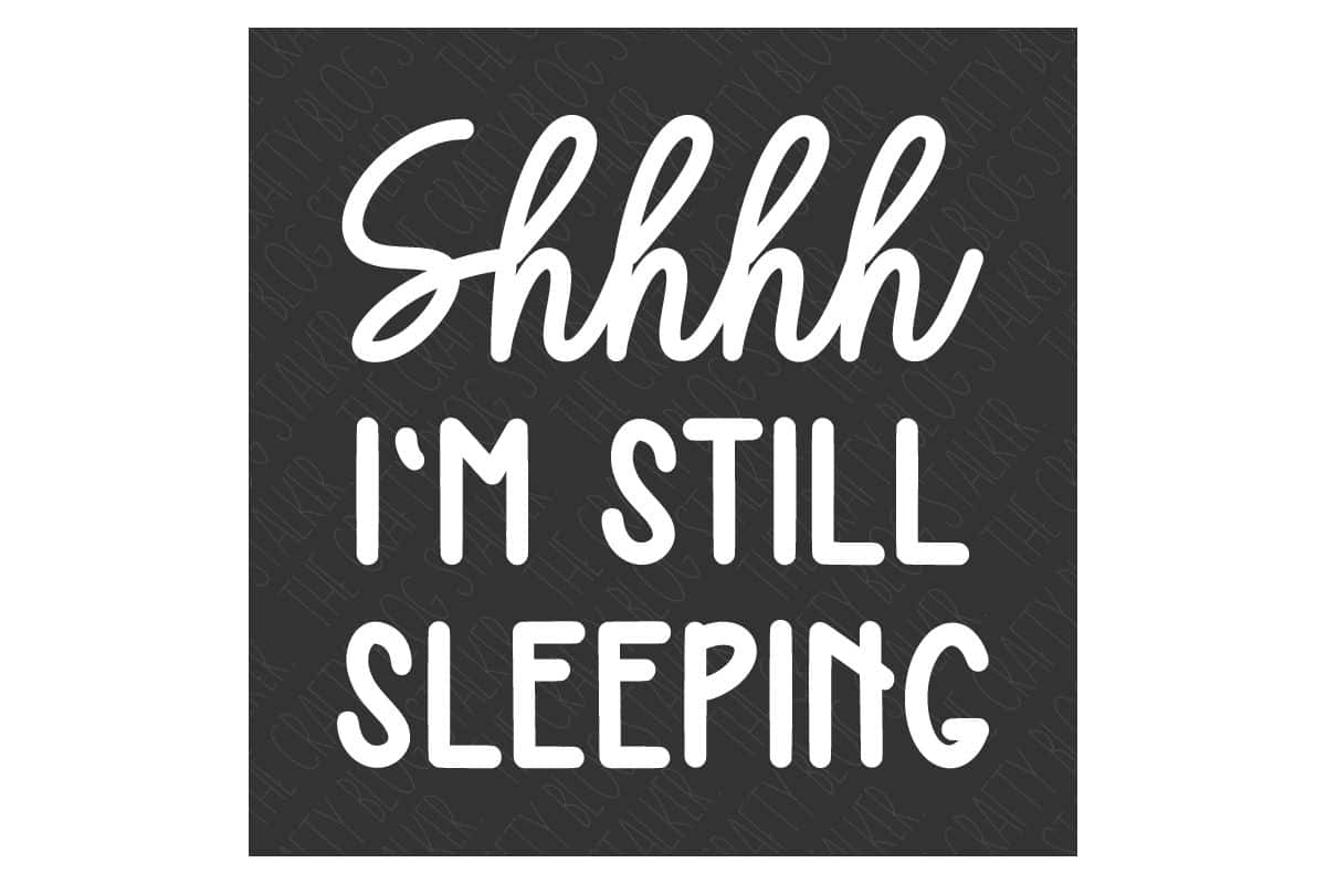 Digital design that reads "Shhh Still Sleeping".