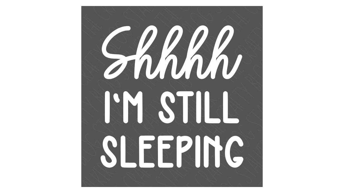 Digital design that reads "Shhh Still Sleeping".