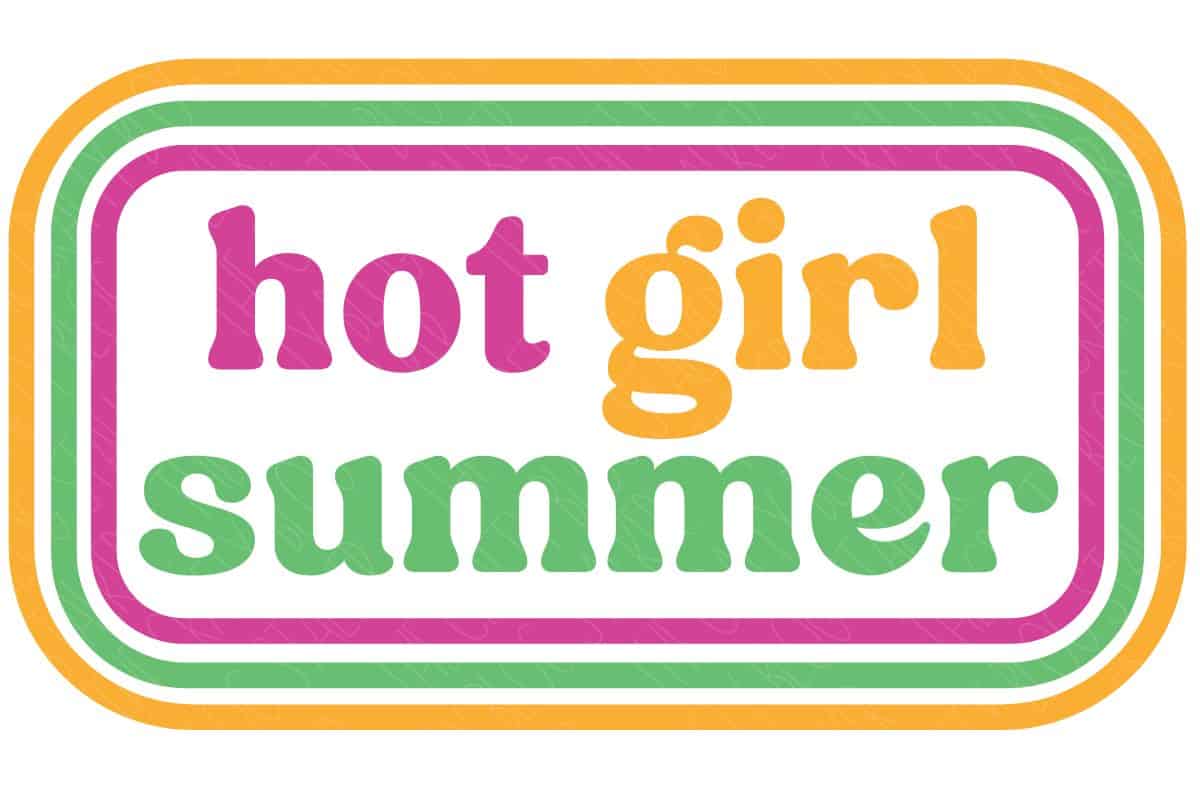 Hot Girl Summer SVG design in 1990's retro design.