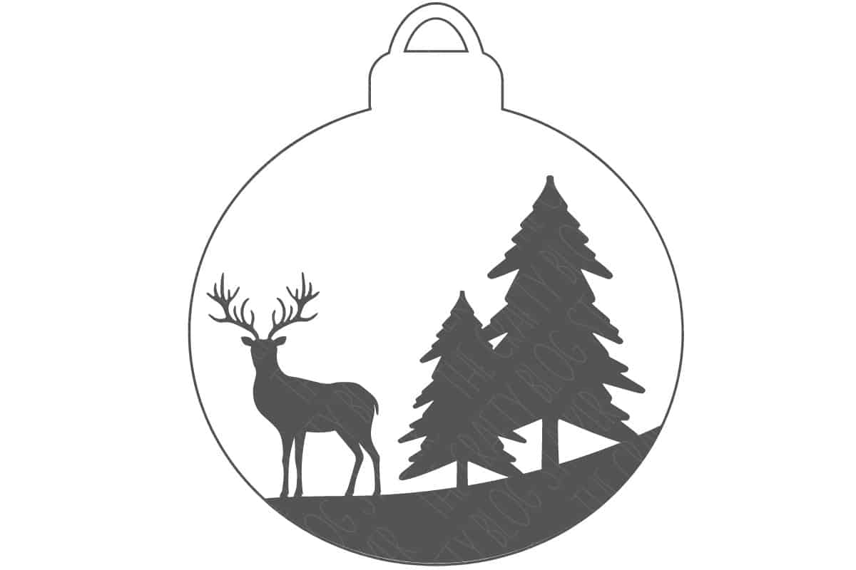 Winter scene ornament SVG design.