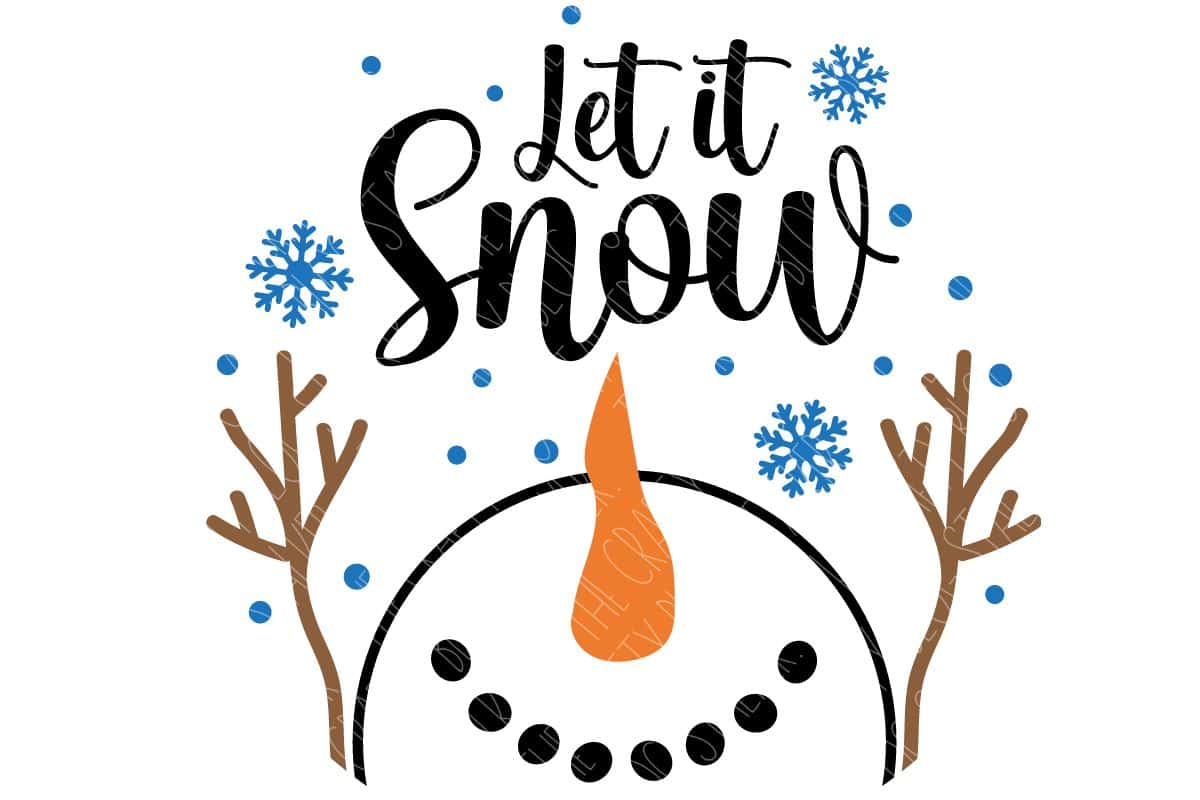 Let it Snow Snowman SVG design.