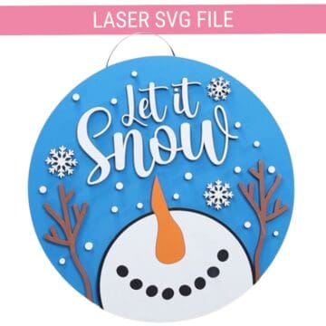 Painted Let it Snow Round Sign.