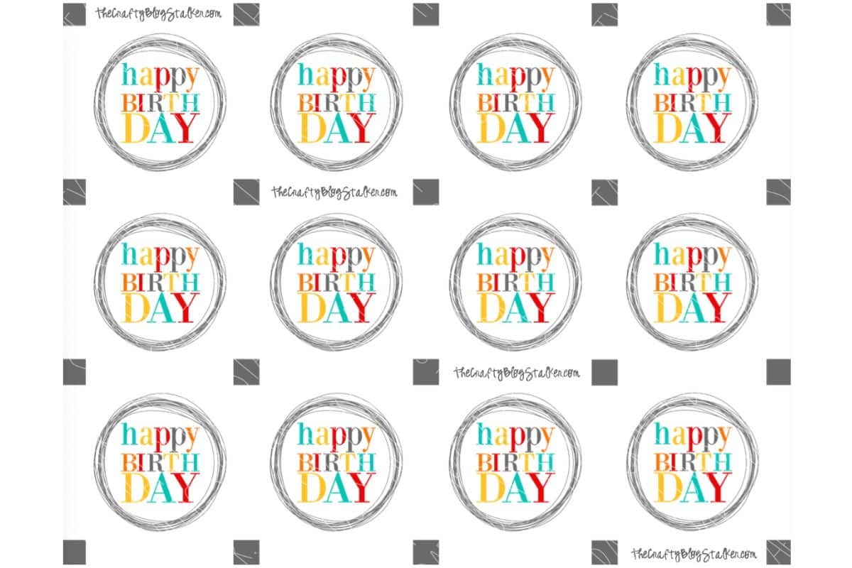 Happy Birthday Printable PDF Gift Tags.