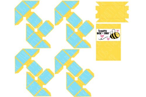 Happy Bee Day Pop-Up Box SVG Cut File.