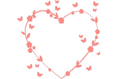 SVG Cut File: Floral heart frame.