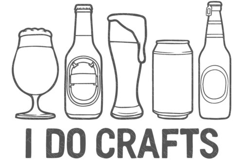 SVG Cut File: I do crafts, with different bottles of beer.