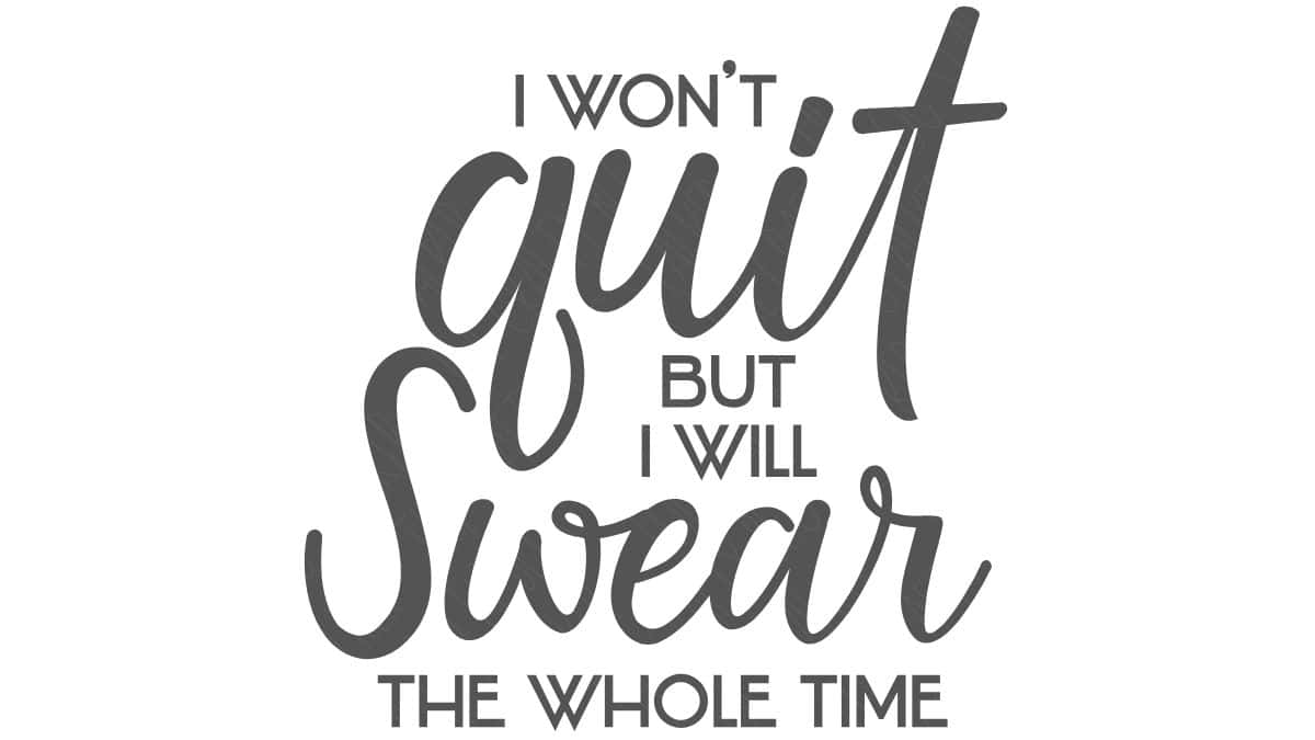 Motivational quote about perseverance and commitment for crafting and creative projects.