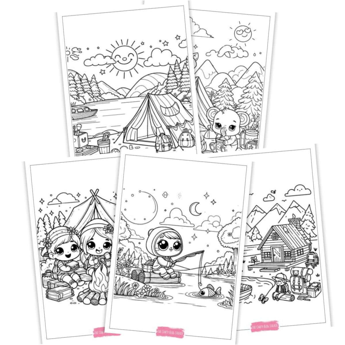 Camping Coloring Pages Free Printable Bundle