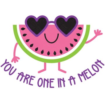 Layered SVG Cut File: Waving watermelon - You Are One In A Melon.