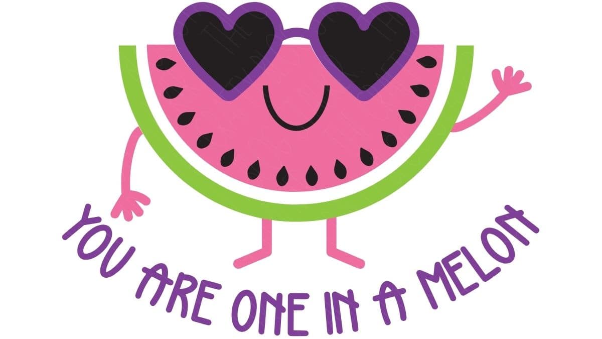 Layered SVG Cut File: Waving watermelon - You Are One In A Melon.