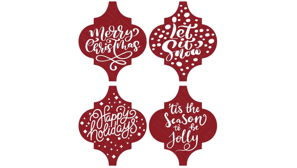 SVG Cut File: Christmas ornaments that fit the Arabesque tiles from Lowes.