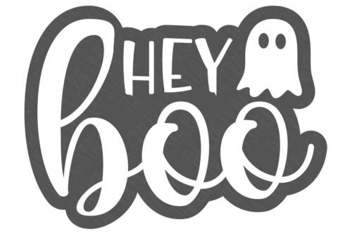 SVG Cut File: Hey Boo with a ghost.