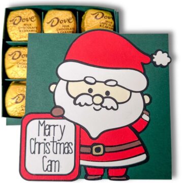 Chocolate gift box with Santa on the cover.