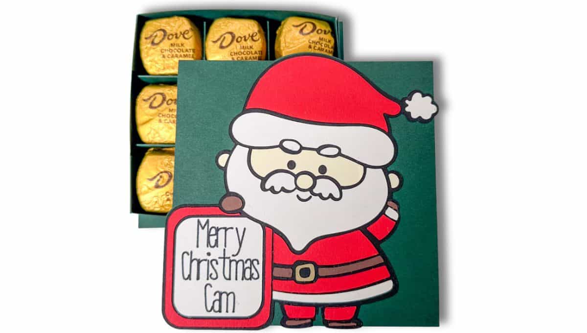 Chocolate gift box with Santa on the cover.