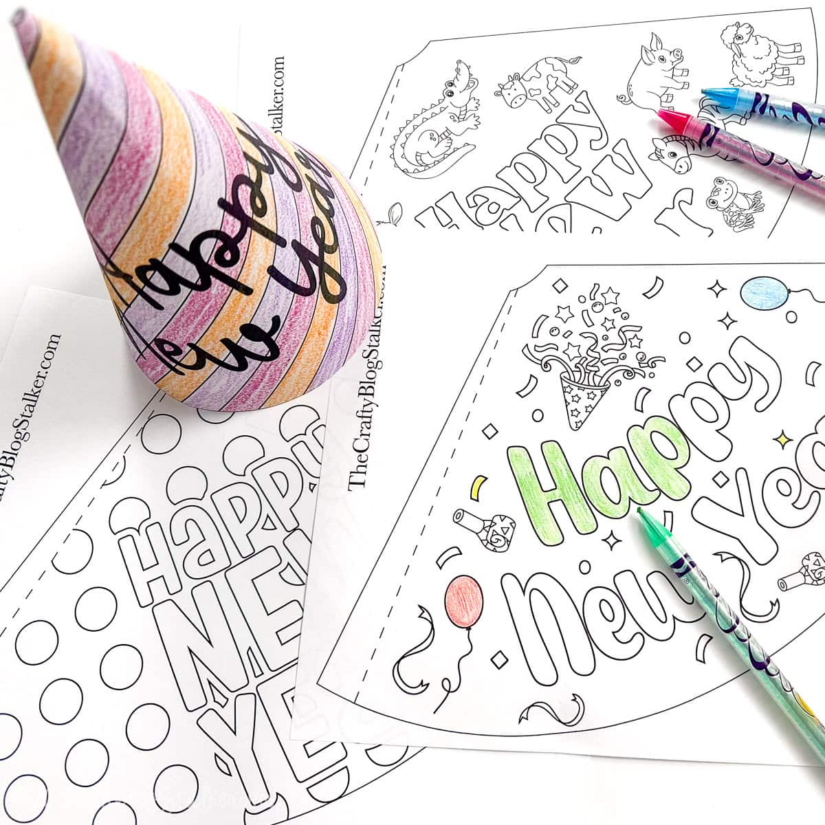 New Year's Eve Printable Party Hats
