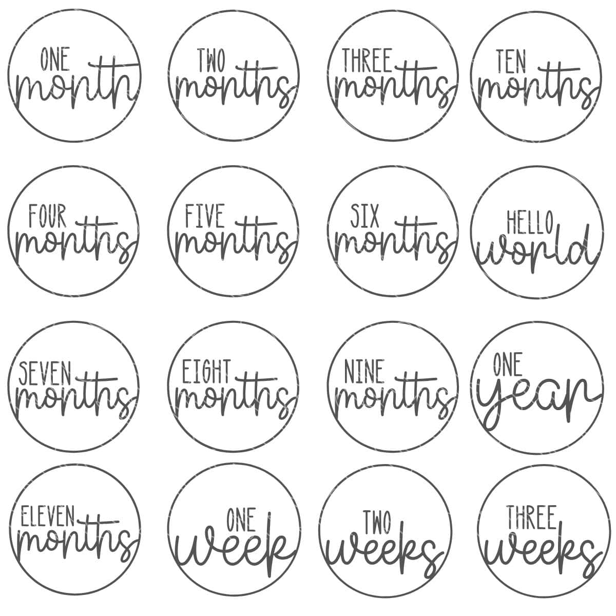 Circle Baby Milestone Marker SVG Bundle