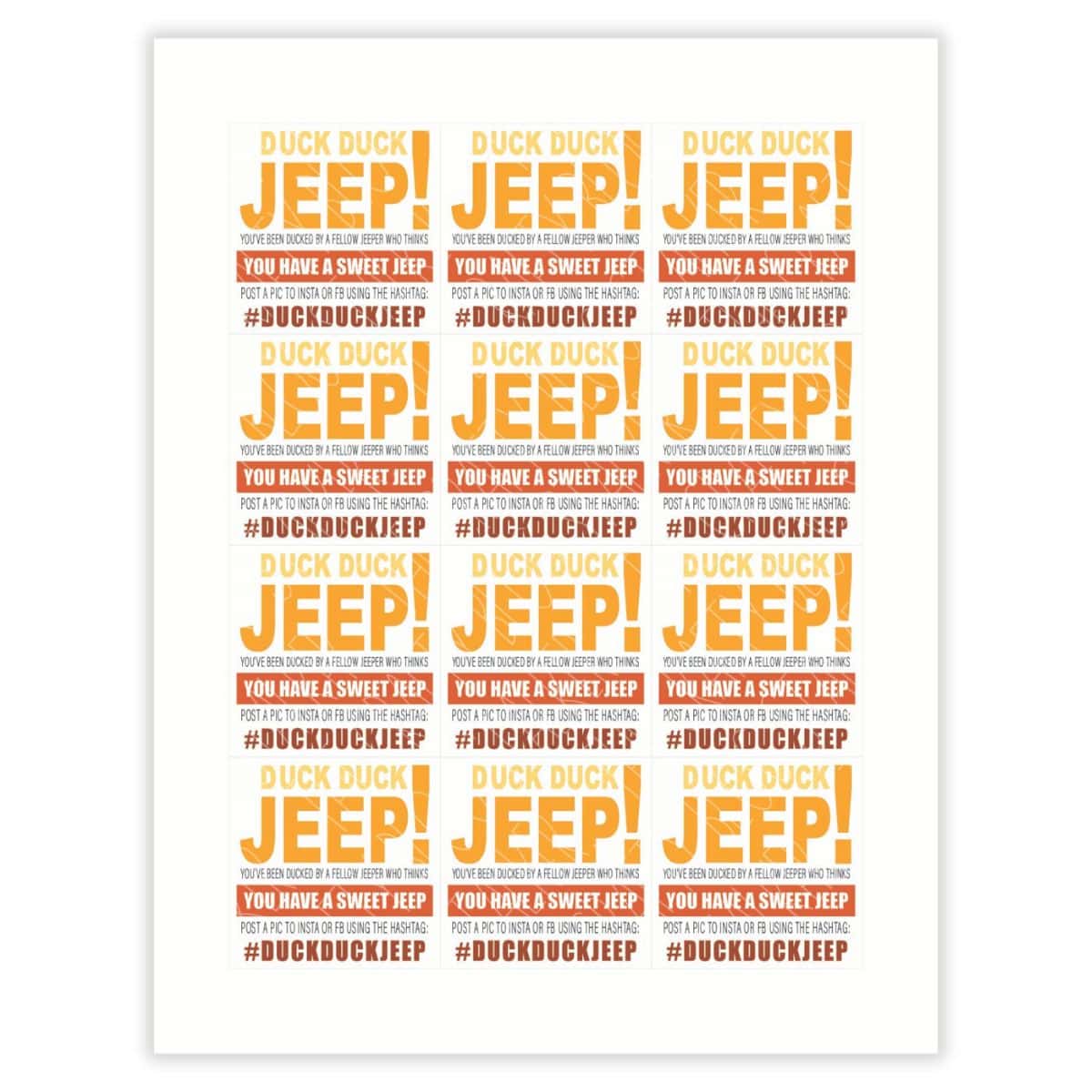 Duck Duck Jeep Printable Tags	

			
		
	
	
		
			Free – Buy Now Checkout
							
					
						
							
						
						Added to cart
