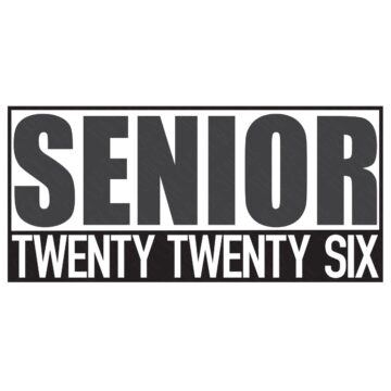 Bold “Senior Twenty Twenty Six” typography design shown as a digital SVG cut file preview for graduation crafts, shirts, signs, and Cricut or Silhouette projects.
