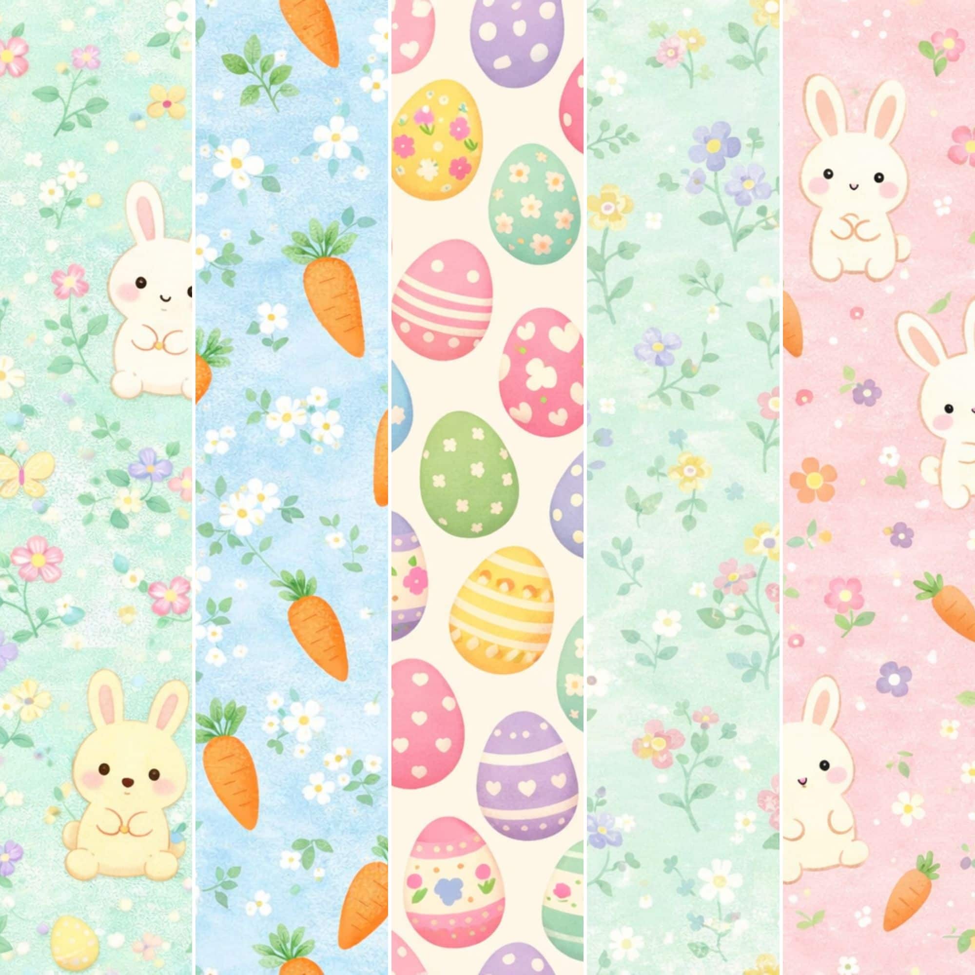 Set of 5 Easter Digital Scrapbook Papers