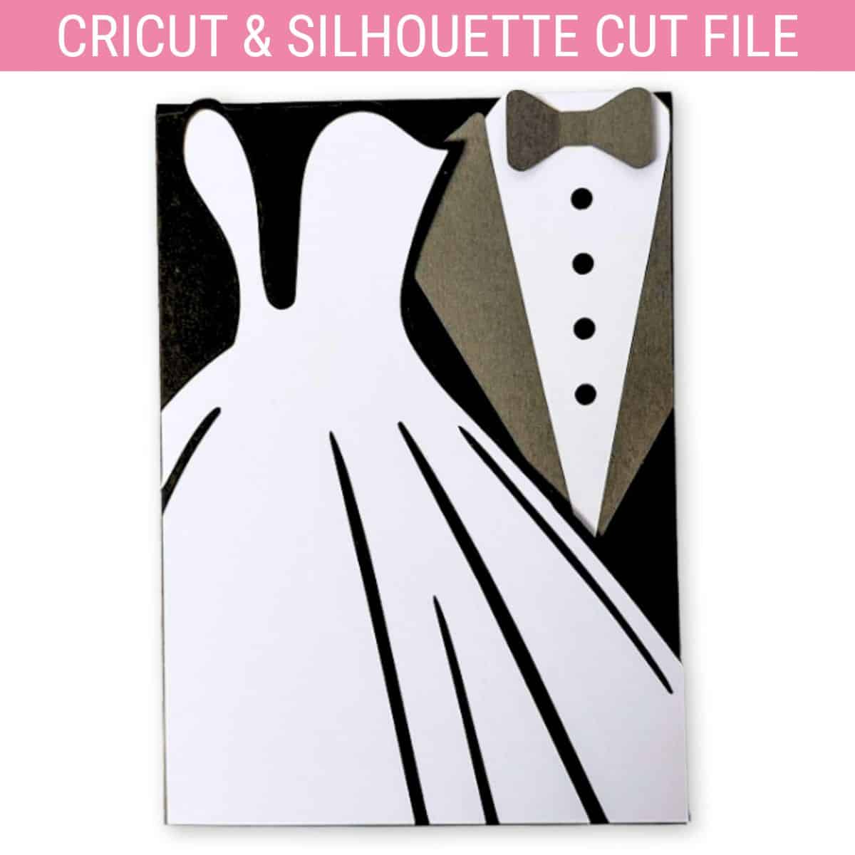 Trifold Bride and Groom Card SVG