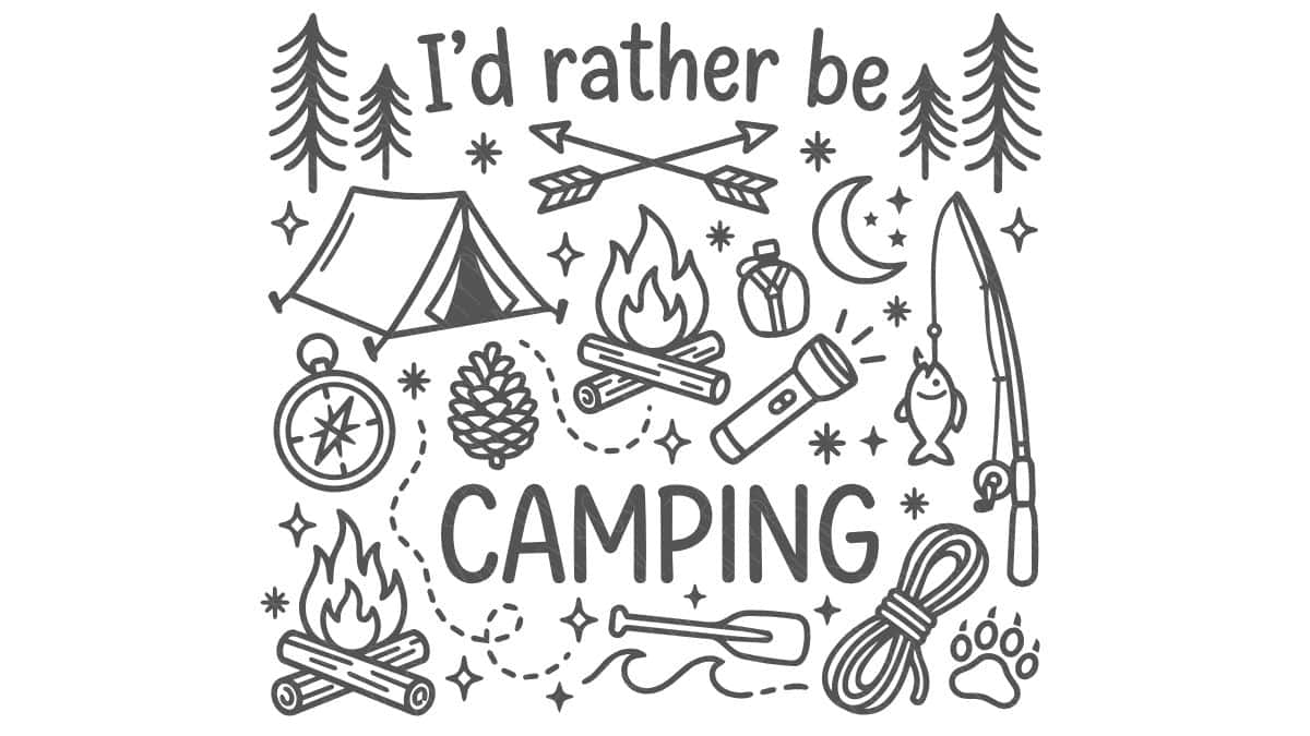 Black-and-white SVG design with the phrase 