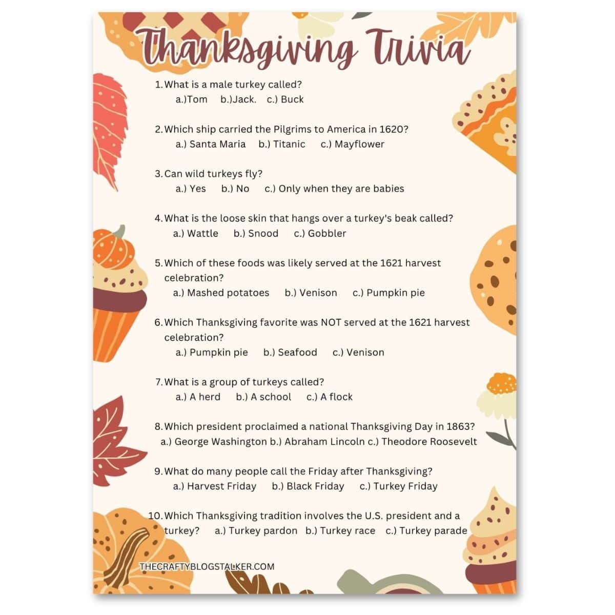 Thanksgiving trivia questions and answers for holiday fun.
